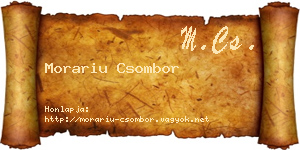 Morariu Csombor névjegykártya